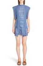 Women's Isabel Marant Nubia Embroidered Eyelet Dress Us / 36 Fr - Blue
