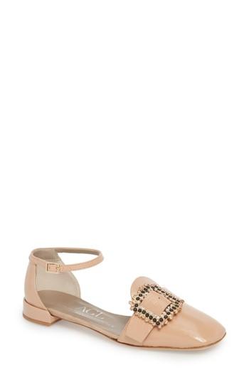 Women's Agl Ornament Ankle Strap Flat Us / 36eu - Beige