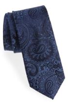 Men's Calibrate Berwyn Paisley Silk Tie, Size - Blue