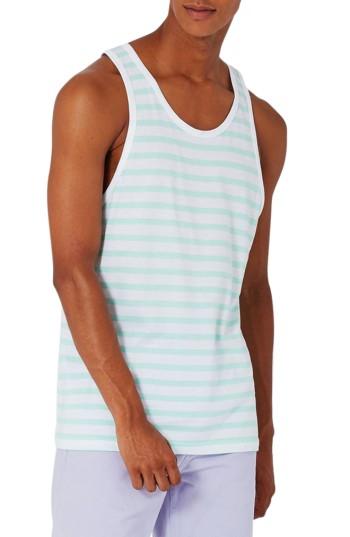 Men's Topman Stripe Cotton Tank - Blue/green