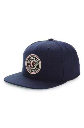 Men's Brixton Rival Snapback Baseball Cap - Blue