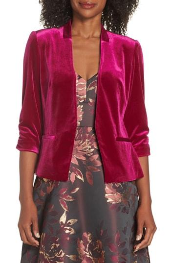 Women's Eliza J Velvet Blazer, Size - Red