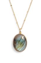 Women's Argento Vivo Moon Labradorite Pendant Necklace