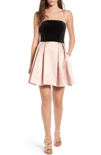 Women's Speechless Strapless Fit & Flare Dress - Black