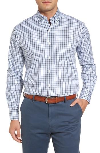 Men's Peter Millar Adams Check Sport Shirt, Size - Blue