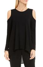 Women's Vince Camuto Cold Shoulder Mixed Media Top - Black