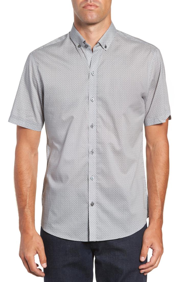 Men's Zachary Prell Foyin Fit Sport Shirt, Size Medium - Grey