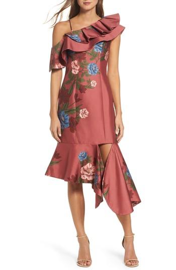 Women's Keepsake The Label Night Lights Floral Asymmetrical Dress - Red