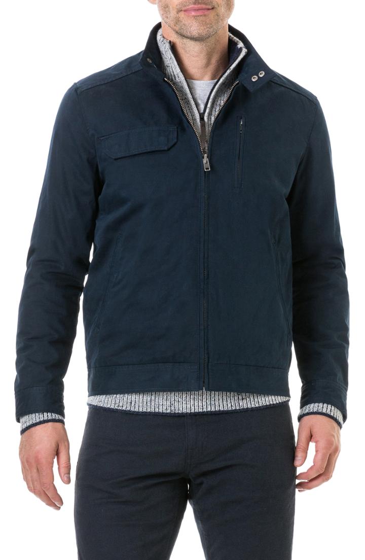 Men's Rodd & Gunn Holmwood Bomber Jacket, Size - Blue