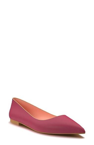 Women's Shoes Of Prey Pointy Toe Flat B - Red