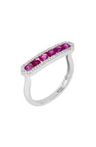 Women's Bony Levy Ruby & Diamond Bar Ring (trunk Show Exclusive)