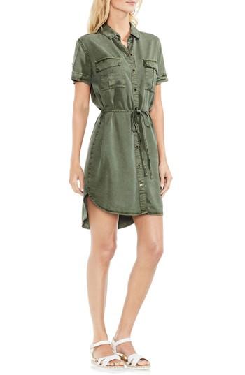 Women's Vince Camuto Cargo Pocket Shirtdress, Size - Green