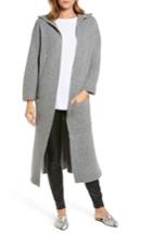 Women's Halogen Cashmere Hooded Duster, Size - Grey