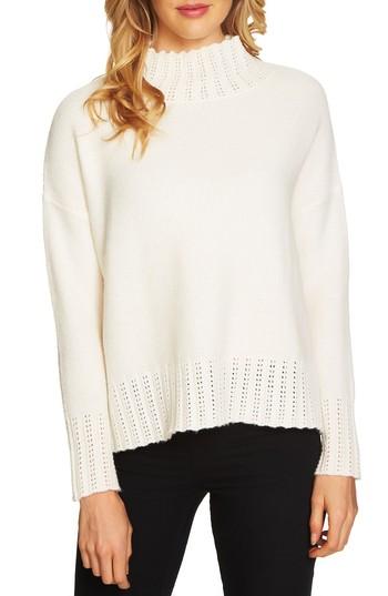 Women's Cece Seed Stitch Turtleneck Sweater - Ivory