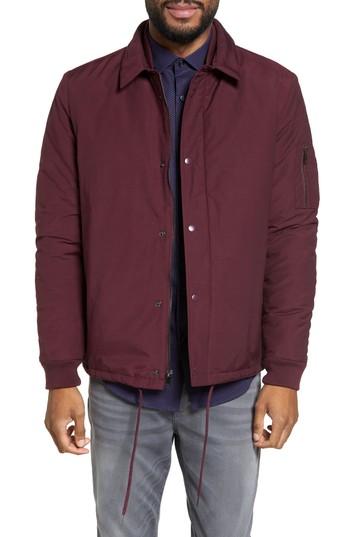 Men's Calibrate Collared Bomber Jacket - Burgundy