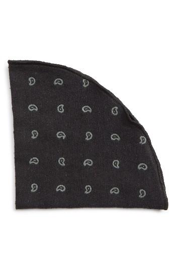 Men's Alexander Olch Paisley Silk Pocket Round, Size - Black
