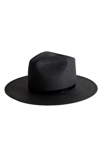 Women's Janessa Leone Lex Packable Straw Fedora - Black