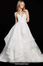 Women's Hayley Paige 'bahati' Beaded Bodice Draped Organza & Tulle Ballgown