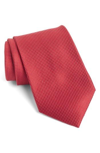 Men's Nordstrom Men's Shop Micro Pin Dot Silk Tie, Size - Red