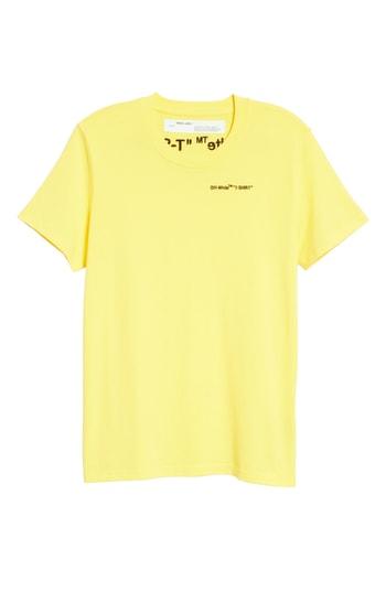 Women's Off-white Quotes Casual Tee - Yellow