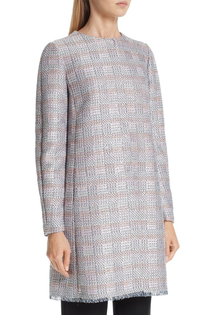 Women's Emporio Armani Metallic Tweed Jacket Us / 46 It - Grey