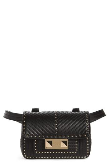 Valentino Garavani Mini Ziggystud Leather Convertible Crossbody/belt Bag - Black