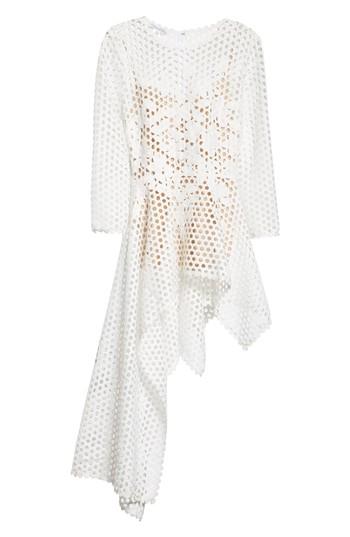 Women's Oscar De La Renta Guipure Lace Cascade Blouse