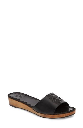Women's Tory Burch Patty Logo Slide Sandal M - Black