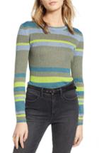 Women's Treasure & Bond Metallic Stripe Pullover, Size - Green