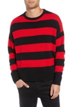 Men's The Kooples Shredded Stripe Sweater - Red