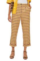 Women's Topshop Picnic Check Peg Trousers Us (fits Like 6-8) - Yellow
