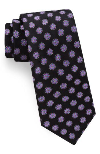 Men's Ted Baker London Lifesaver Medallion Silk Tie, Size - Black