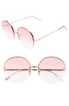 Women's Le Specs Say My Name 61mm Semi Rimless Round Sunglasses - Bright Gold