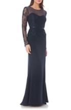 Women's Js Collections Embellished Crepe Mermaid Gown