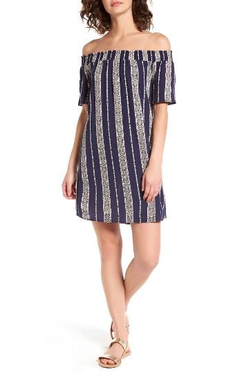 Women's Speechless Gauze Off The Shoulder Dress - Blue