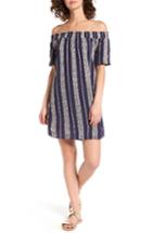 Women's Speechless Gauze Off The Shoulder Dress - Blue
