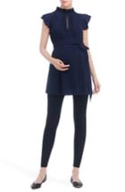 Women's Kimi And Kai Karlena Flutter Sleeve Belted Maternity Top - Blue