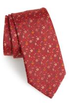 Men's John Varvatos Floral Silk Tie, Size - Red