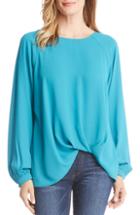 Women's Karen Kane Twist Hem Blouse - Blue/green
