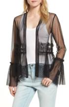 Women's Willow & Clay Ruffle Mesh Jacket - Black