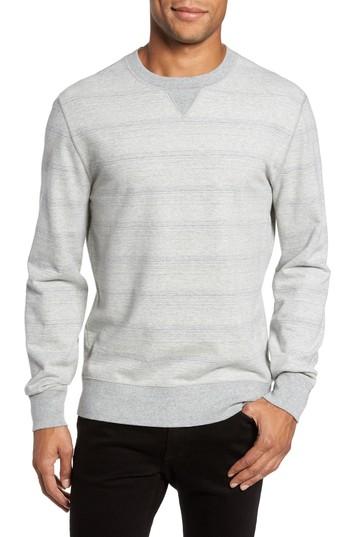 Men's Billy Reid Striped Crewneck Sweater - Grey