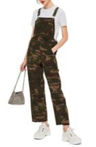 Women's Topshop Camouflage Corduroy Overalls Us (fits Like 0) - Green
