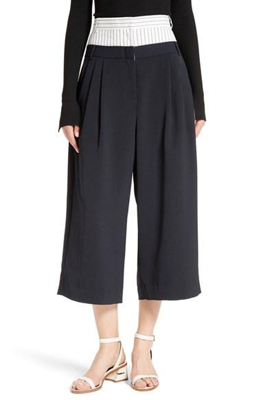 Women's Tibi Double Waist Crop Pants