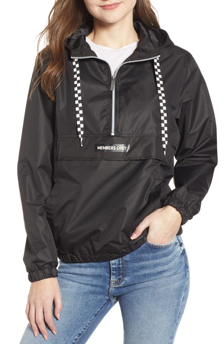 Women's Members Only Hooded Anorak - Black