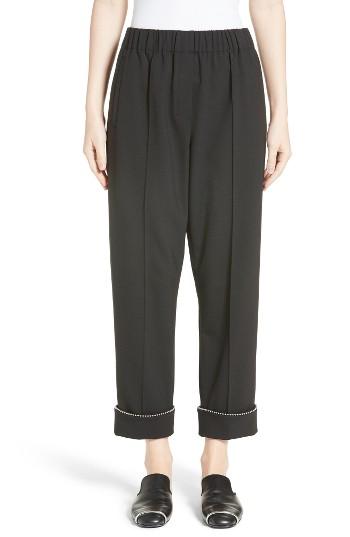 Women's Alexander Wang Chain Trim Track Pants - Black