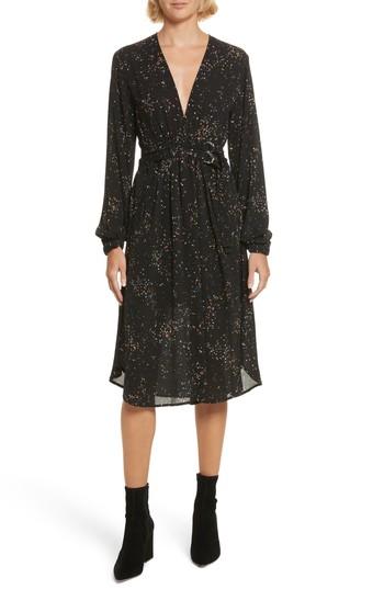Women's A.l.c. Samantha Print Silk Dress - Black