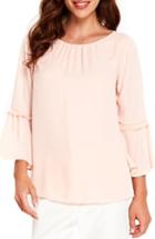 Women's Wallis Happy Days Flute Sleeve Blouse Us / 8 Uk - Pink