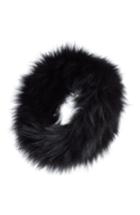 La Fiorentina Genuine Fox Fur Headband, Size - Black