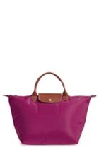 Longchamp 'medium Le Pliage' Top Handle Tote - Purple