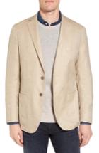 Men's Peter Millar Crown Herringbone Wool & Silk Blend Jacket - Beige